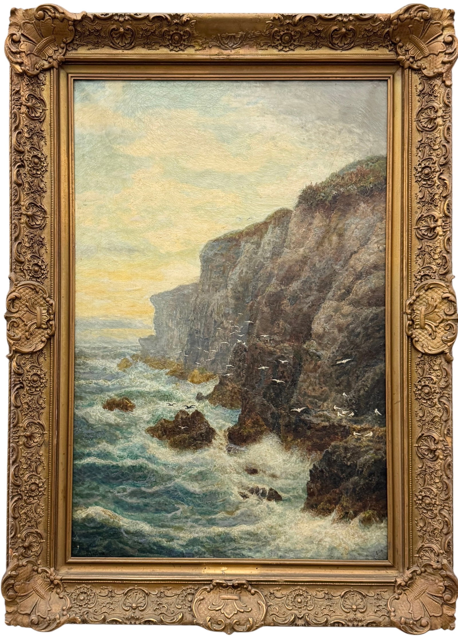 ALEXANDER MORTIMER (fl. 1885-1895, British) Dramatic Rocky Sea Cliffs (1 of 4)