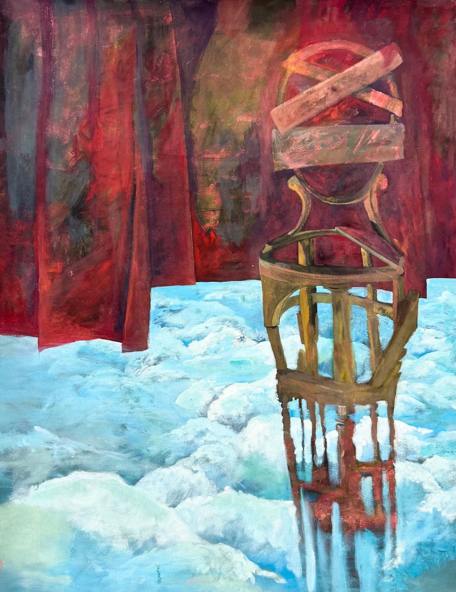 JUAN LUIS ILISASIGUI (b. 1964 Cuba) Surrealist Composition with Bandaged Chair (1 of 2)