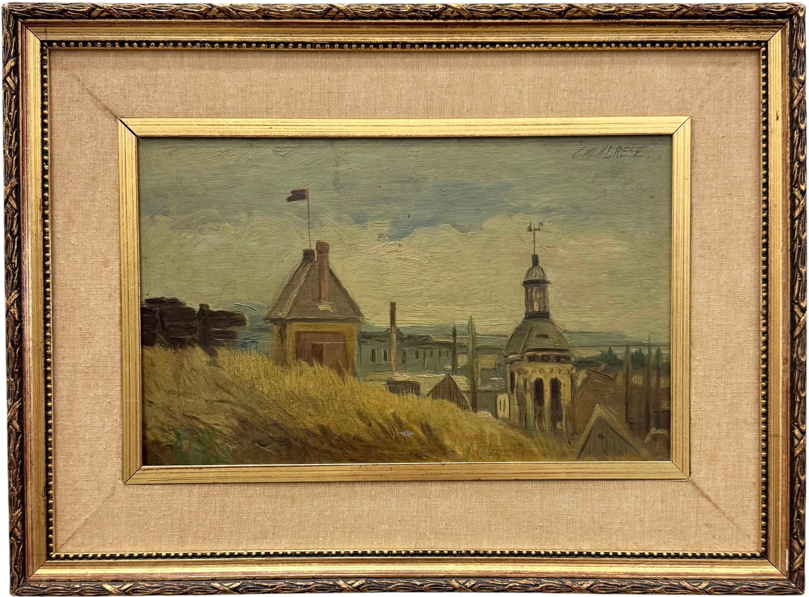 European School Impressionist Architectural Townscape Signed Calabrese (1 of 4)