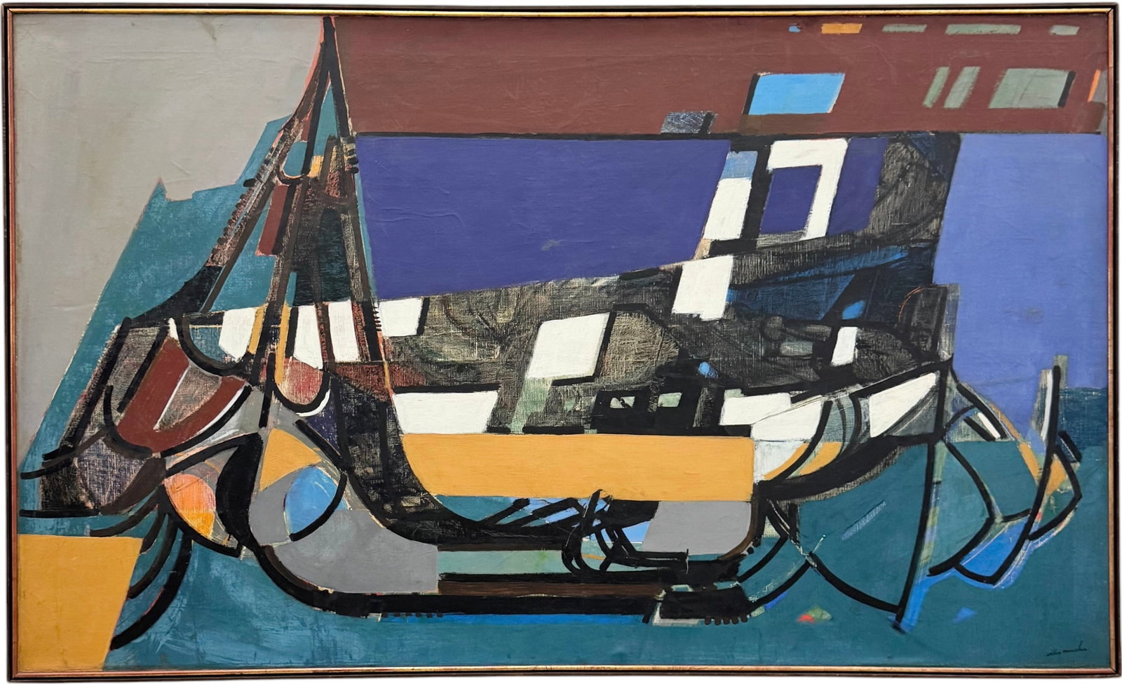 WILLY MUCHA (1905-1995, French) Monumental Abstract Dated 1947 (1 of 5)
