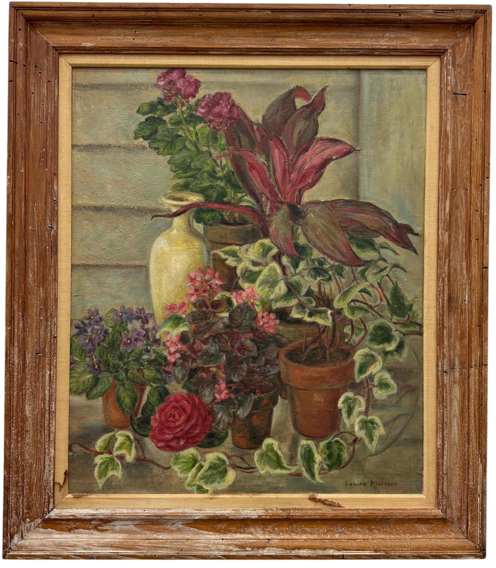 LOUISA MALLARD (20th c, Louisiana) Potted Flowers, Still Life (1 of 4)