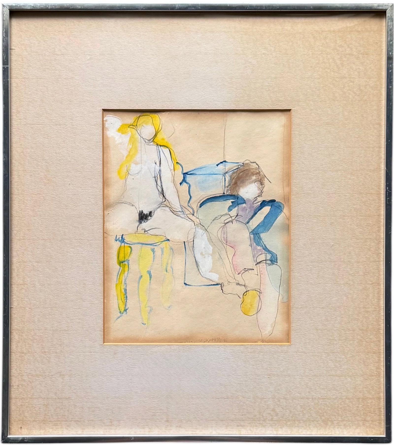 Mid-20th-century Expressionist Life-Drawing Sketch (1 of 4)