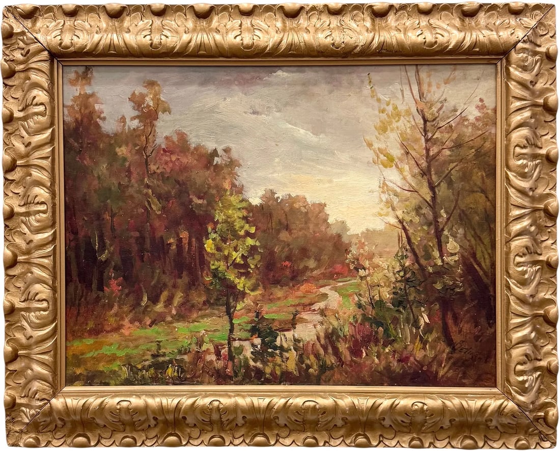 20th Century American Impressionist Summer Landscape with a Creek, Signed (1 of 4)