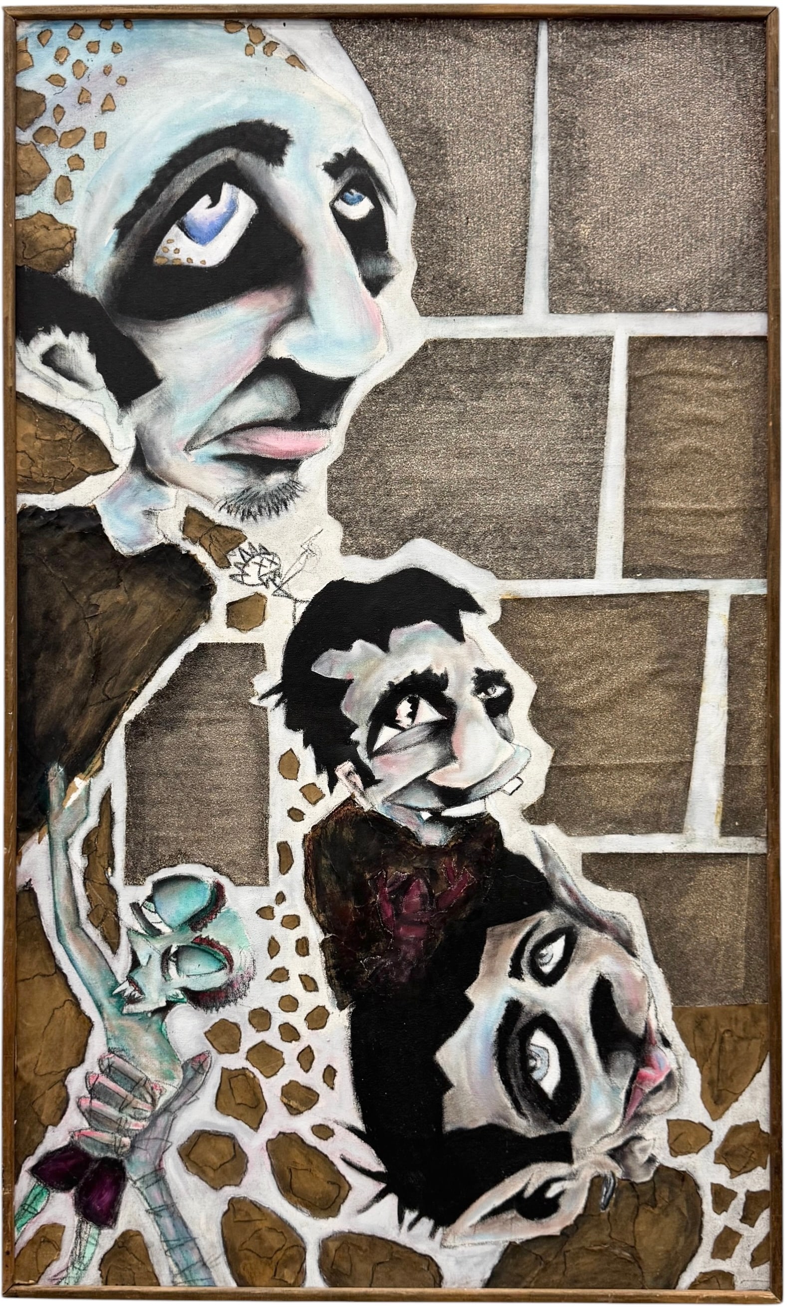 Large Contemporary Figural Mixed Media Artwork Abstract Painting (1 of 3)