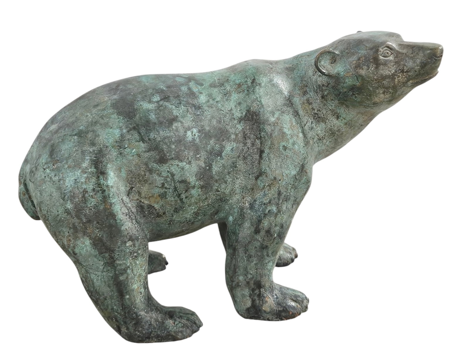20th Century Bronze Polar Bear Sculpture 5": 5 x 3 1/2 in. Domestic Flat Shipping Price: $55