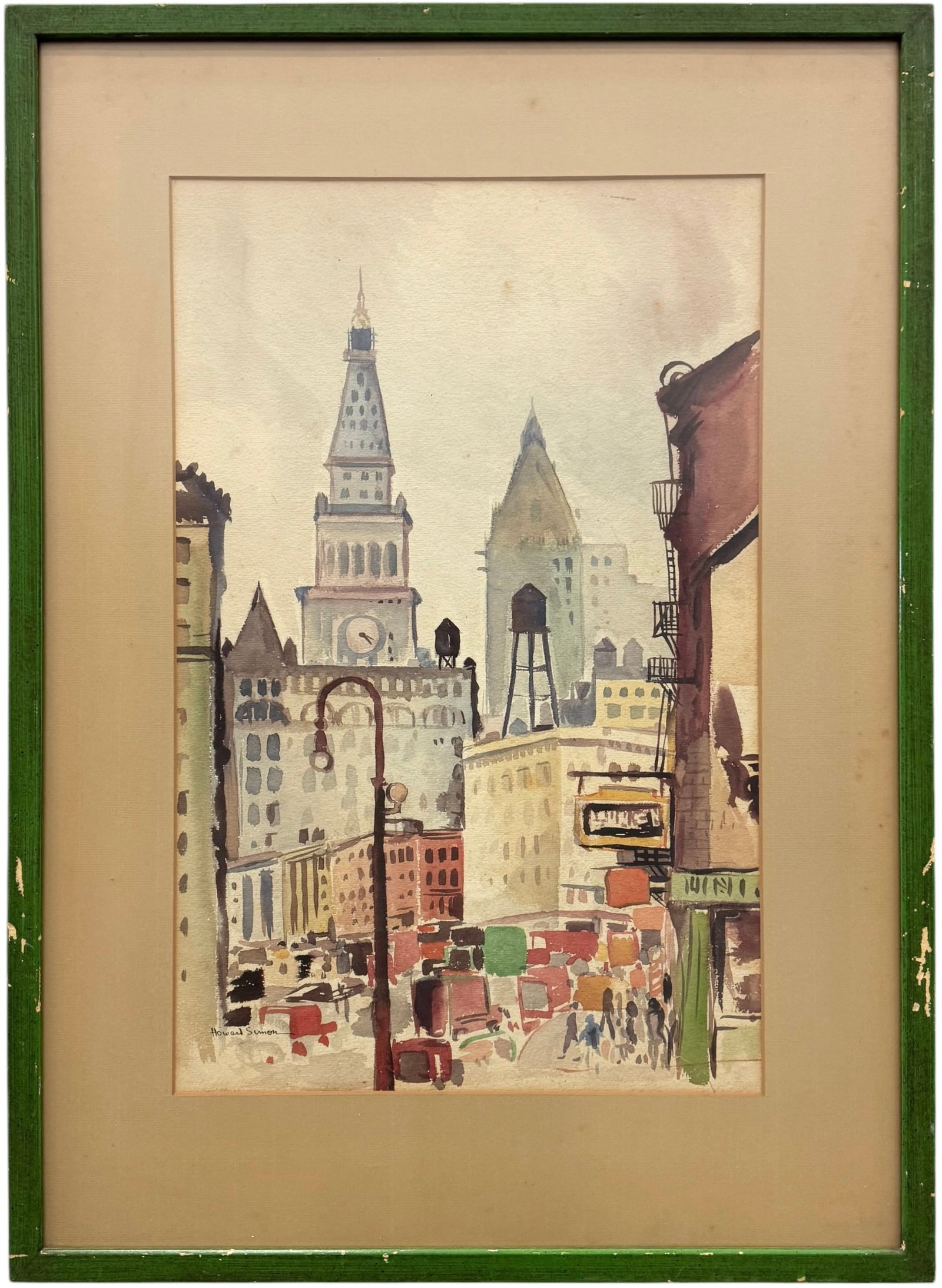 HOWARD SIMON (1902-1979, New York) Manhattan Cityscape (1 of 4)
