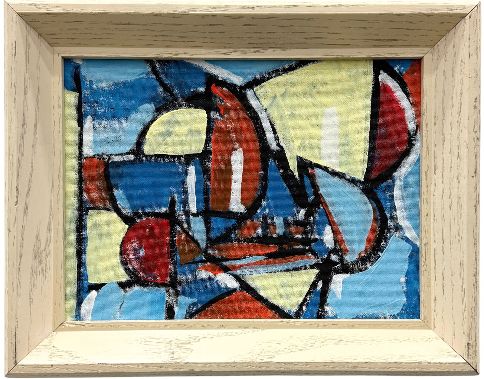 Nicely Framed Contemporary Abstract Expressionist Oil Painting Unsigned (1 of 2)