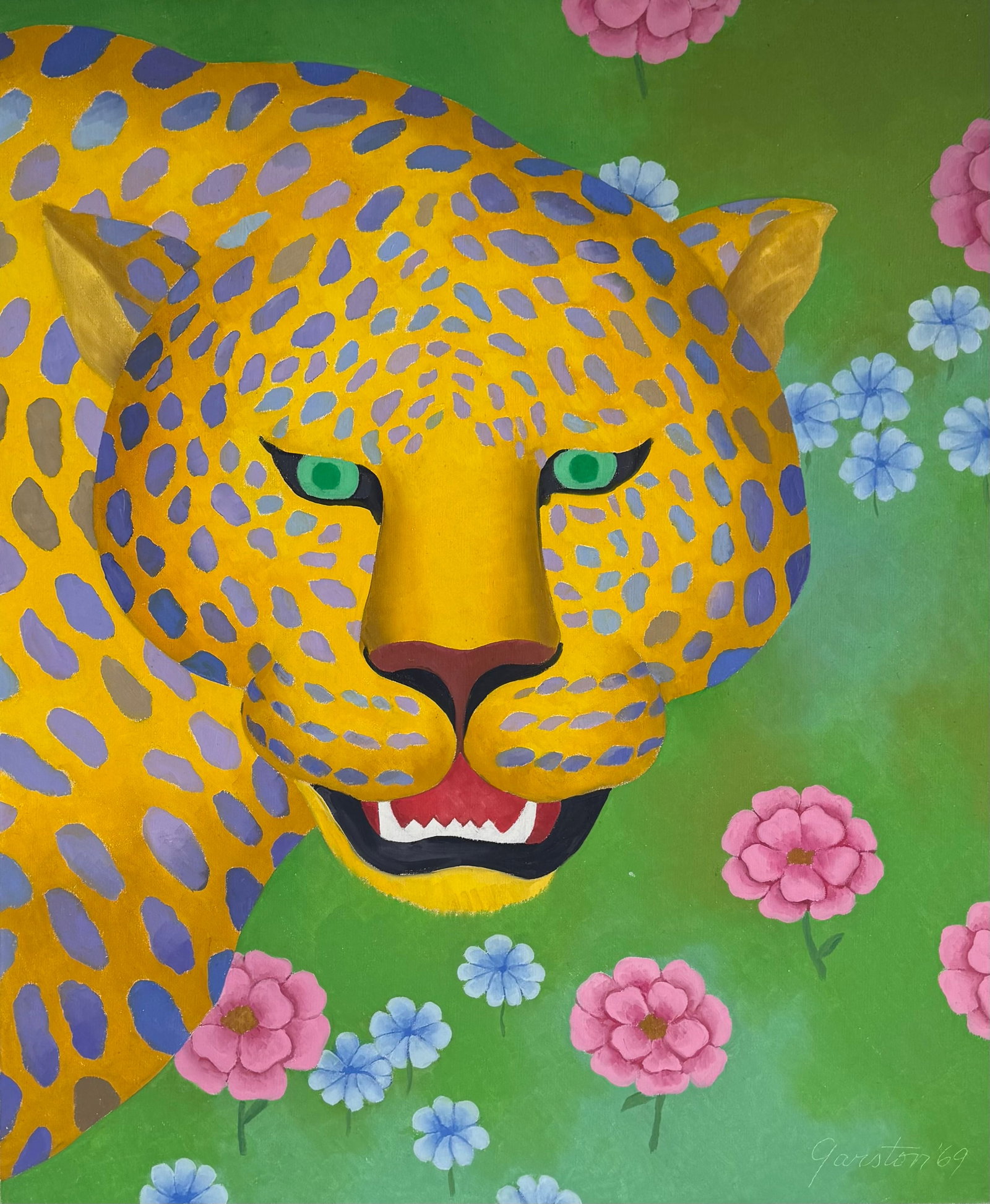 GERALD GARSTON (1925-1994, Connecticut) Jaguar, Large Painting 48"x40" (1 of 3)
