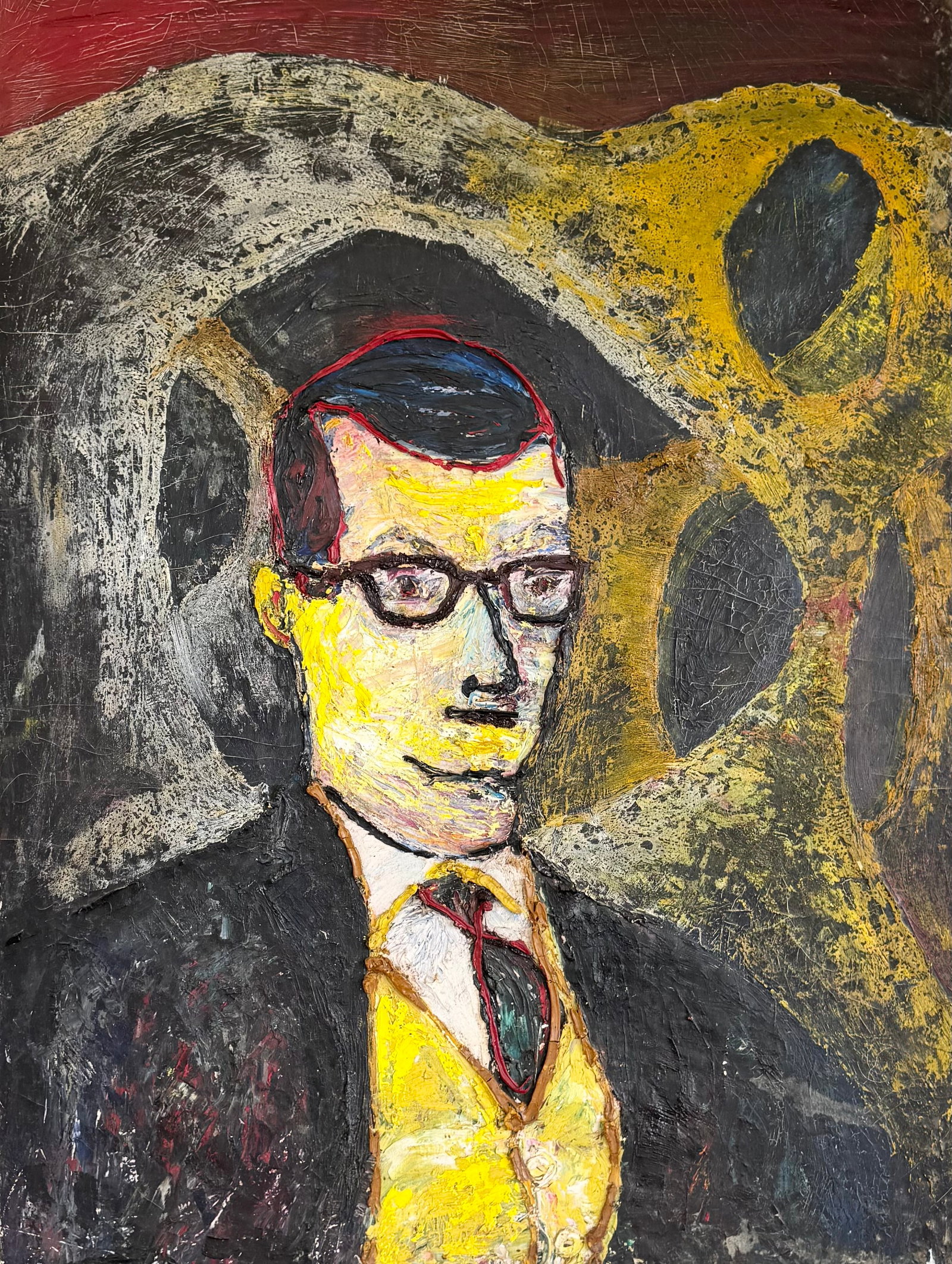 DAVID KROPP (20th c, American) Impasto Portarit Of Robert Meissner (1 of 3)
