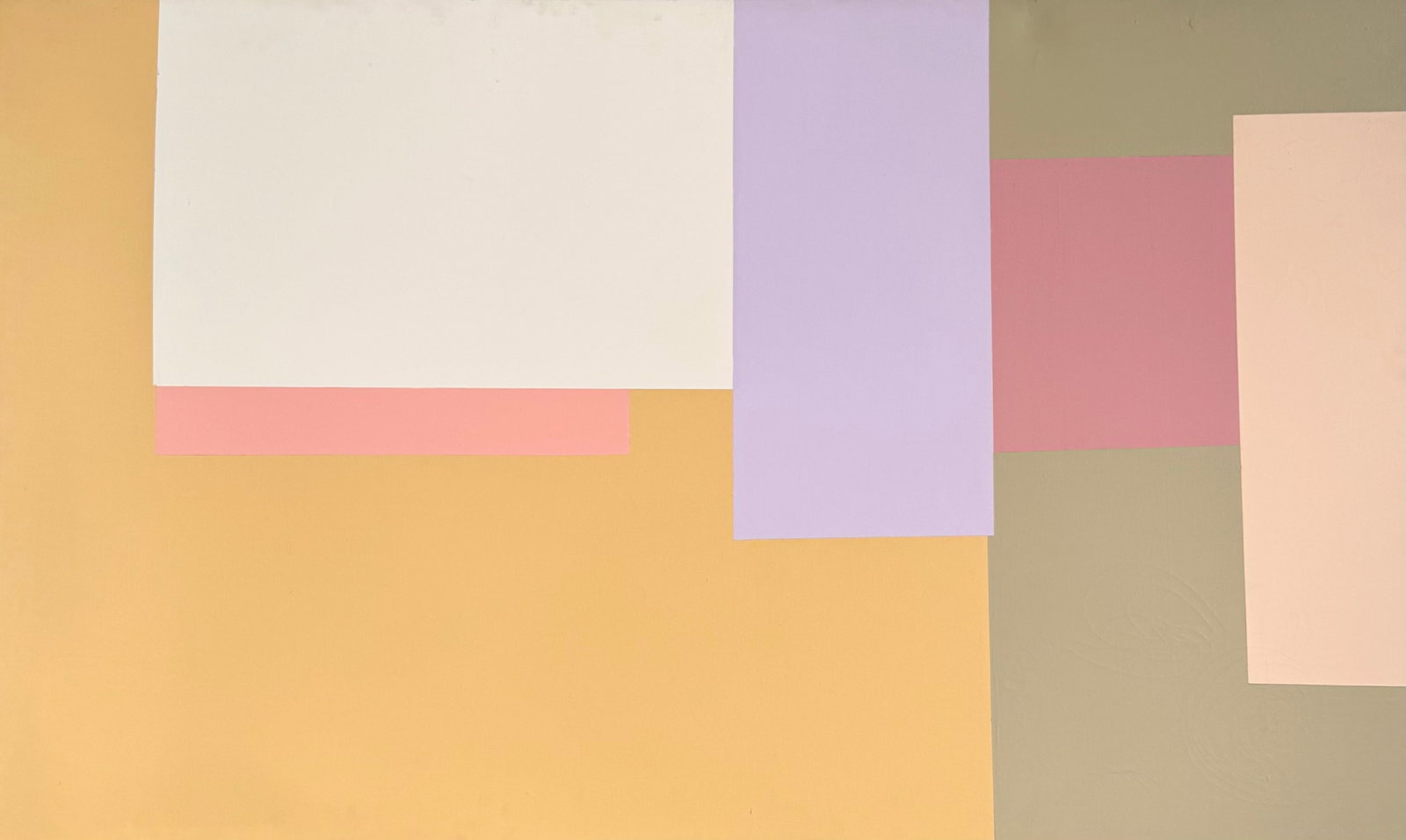 Monumental Contemporary Color Block Muted Tones Abstract Signed Verso 60": Acrylic painting on canvas 60 x 36 in. Oversized item
