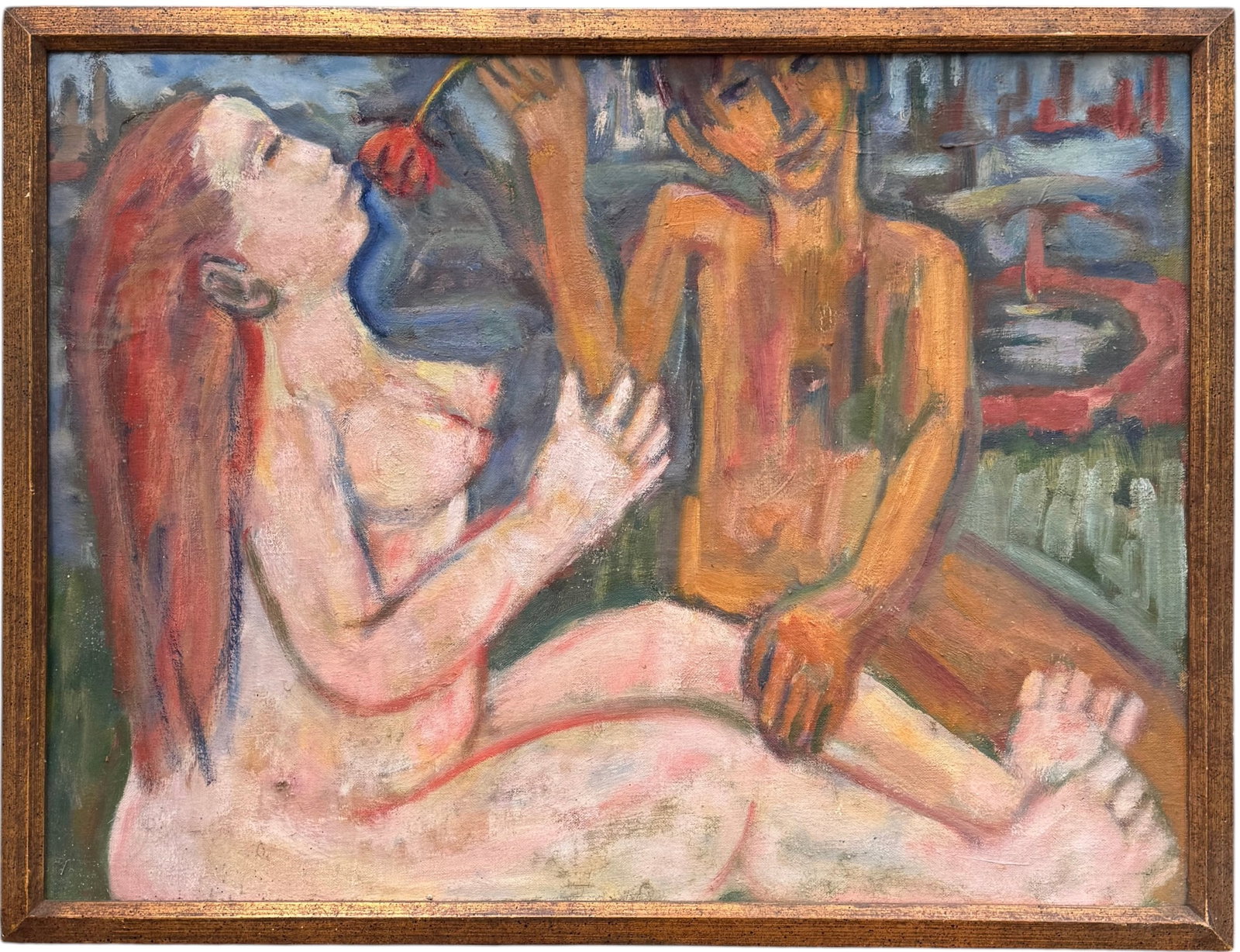 Mid 20th Century Avant-Garde, german Expressionist School Figures In Landscape (1 of 2)