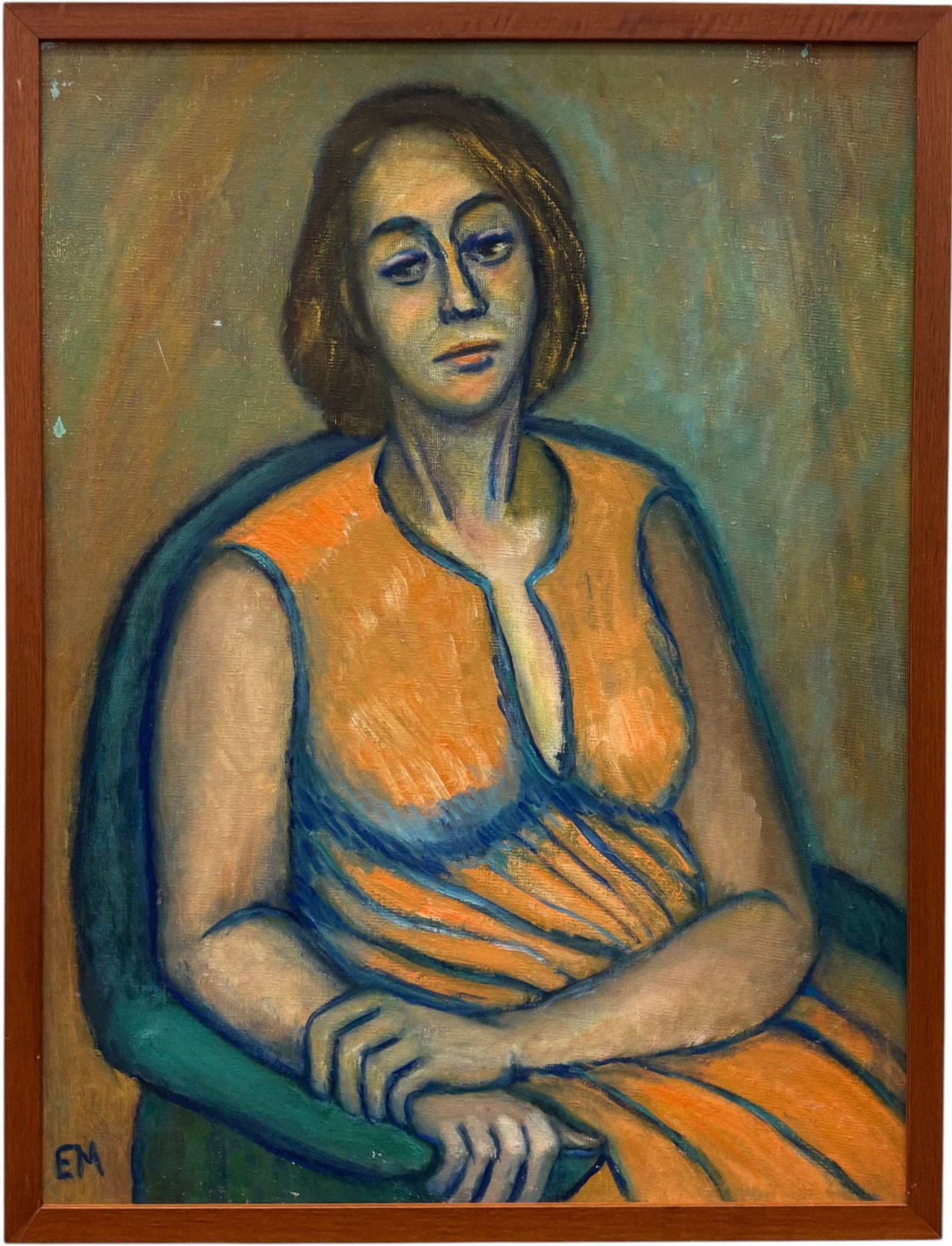 Portrait of a Seated Woman in an Orange Dress (1 of 3)