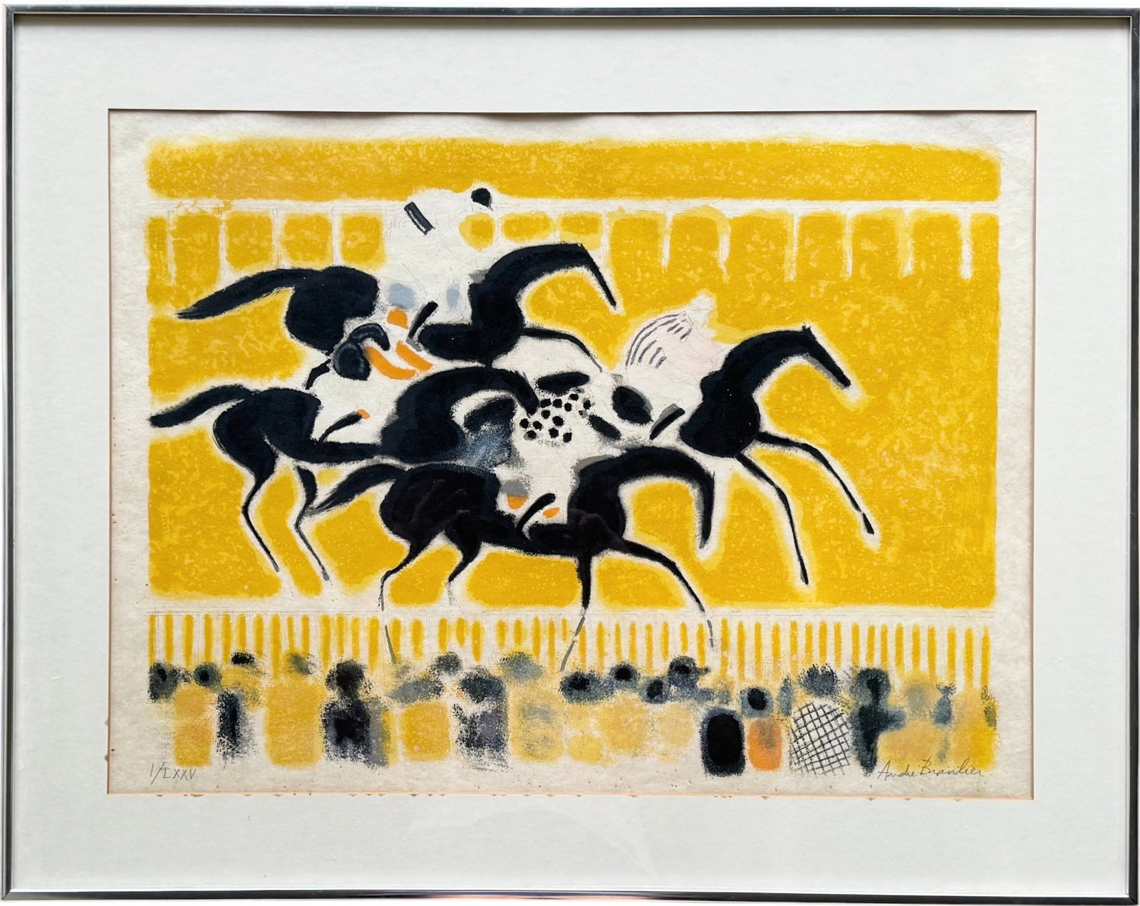 André Brasilier (French, b. 1929) Courses à Auteuil (1971), Lithograph (1 of 4)