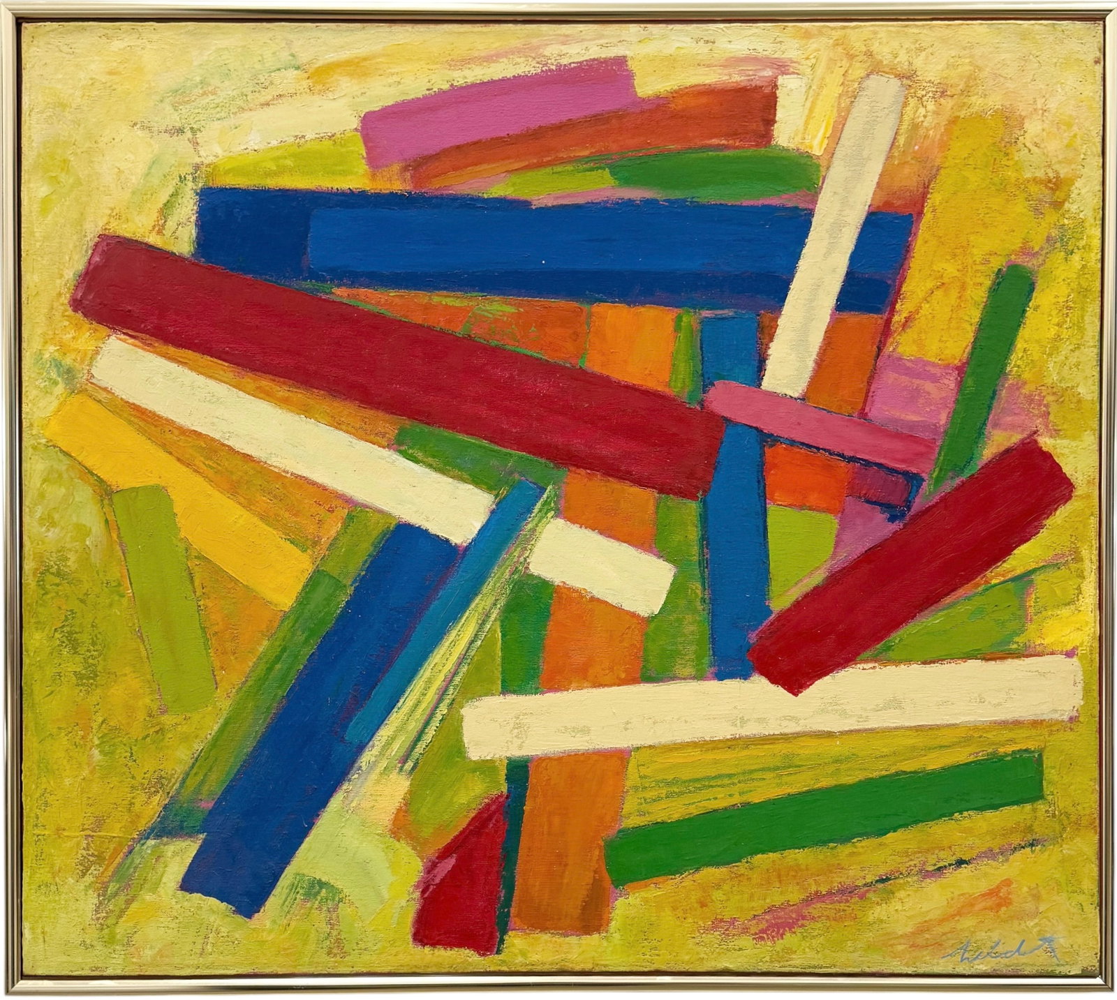 CARL HELDT (1925-2001, Arizona) New Year 20, Abstract Expressionist: Oil painting on canvas 35 x 31 in