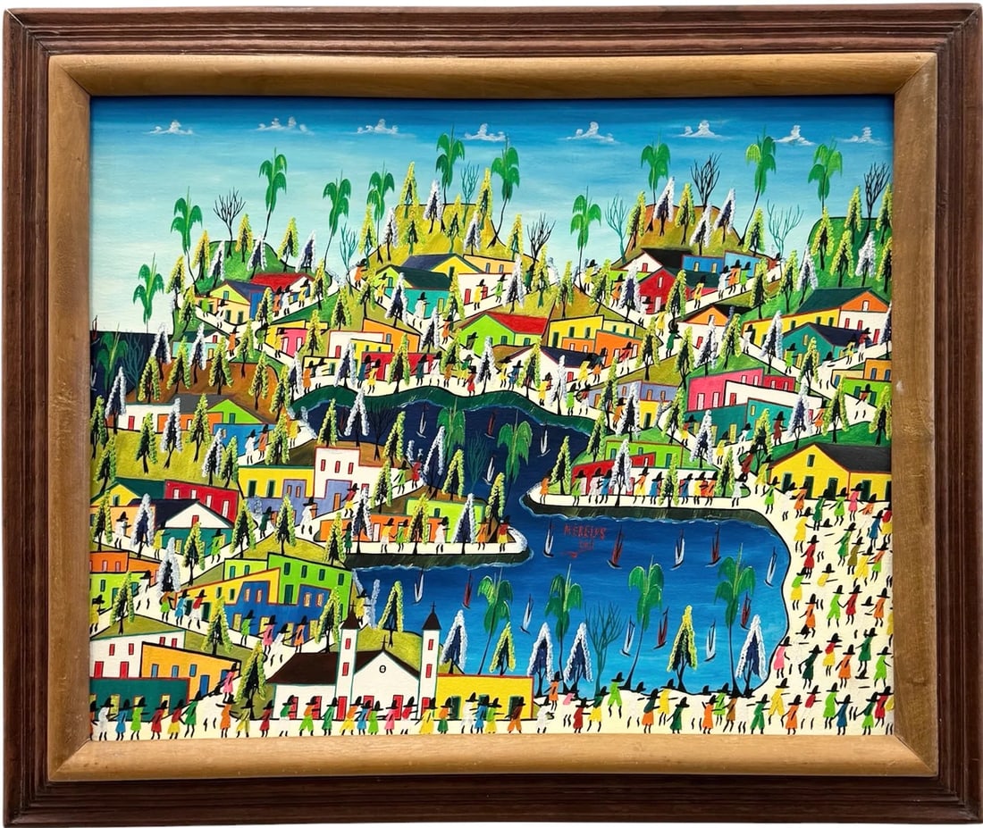 MERELUS LOE (20th c, Haitian) Coastal Landscape (1 of 3)