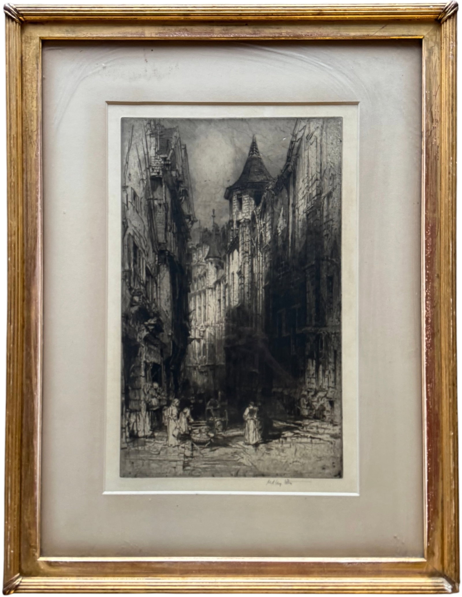 Hedley Fitton (British, 1859–1929), "Rue Saint-Romain, Rouen, No. 1," Etching and Drypoint (1 of 3)
