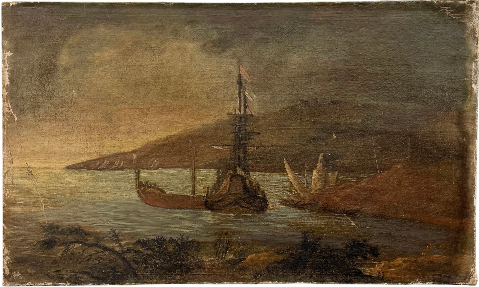 Old Master Marine Painting, 17th/18th Century European School Harbor Seascape (1 of 3)