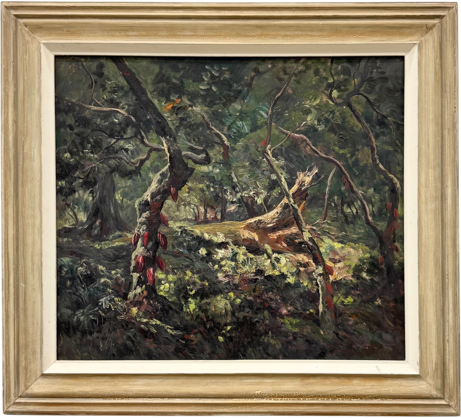 TOMAS LORENZO GOLDING (1909-1981, Venezuela) Luminist Landscape: Oil painting on canvas 29 1/2 x 25 1/2 in, 37 1/2 x 33 1/2 in (framed)