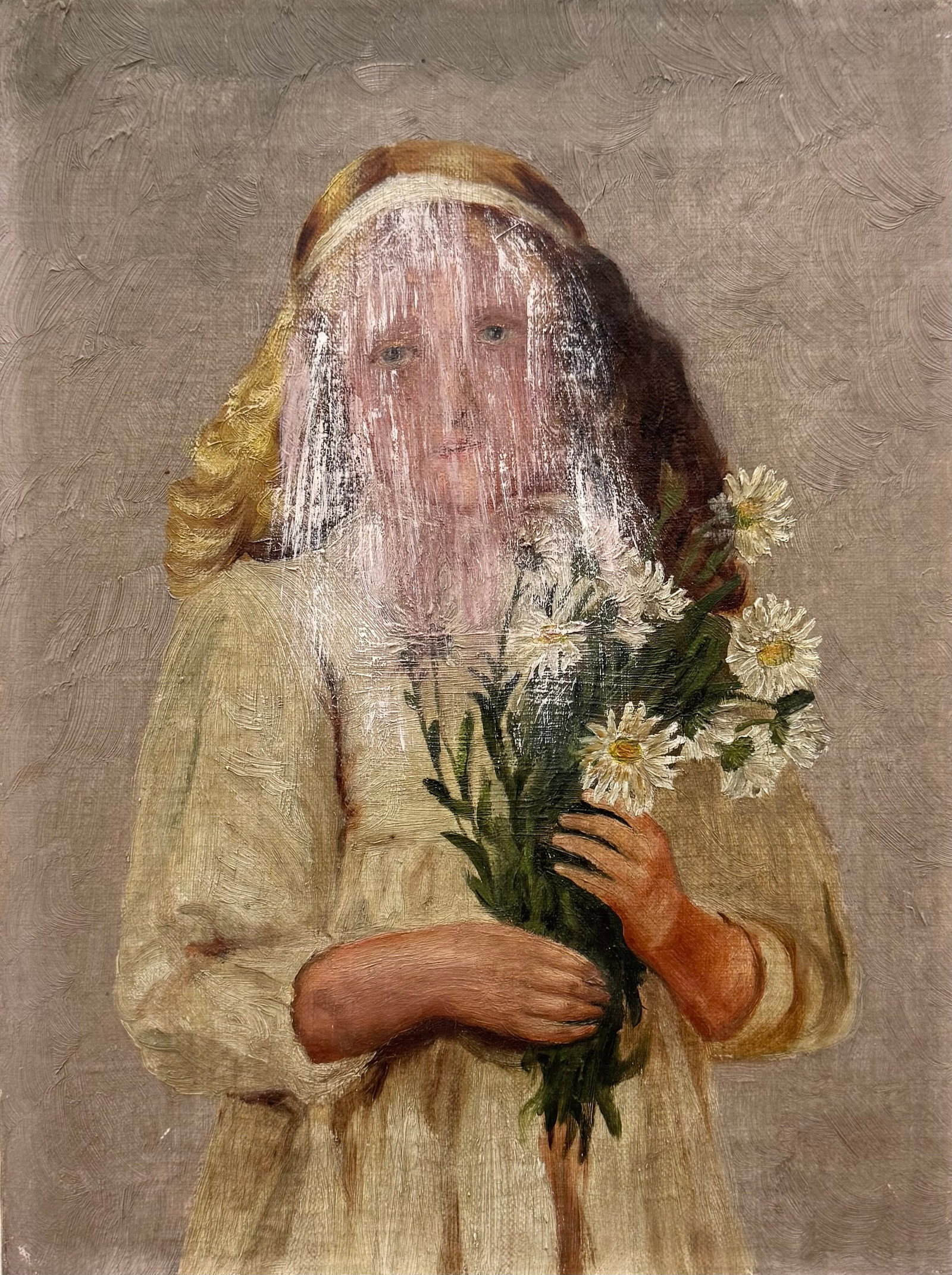 Late 19th Century Engligh Portrait of a Young Girl with Flowers, Victorian School (1 of 2)