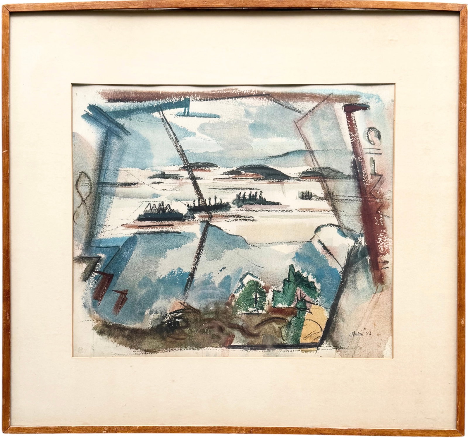Maine Islands, 1922 After John Marin - Nicely Framed Vintage Print: Off set lithograph 28 x 26 in (framed)