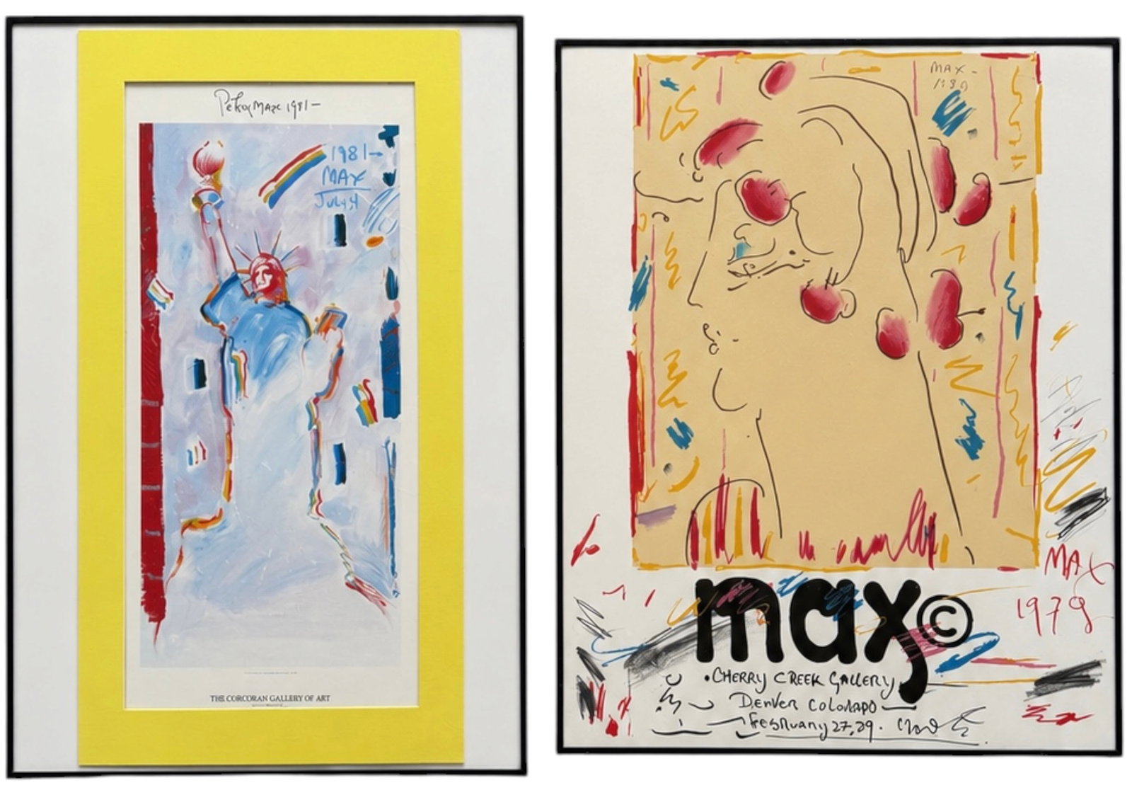 Peter Max Vintage Exhibition Poster Lot, Liberty 1981 & Cherry Creek 1979 (1 of 4)