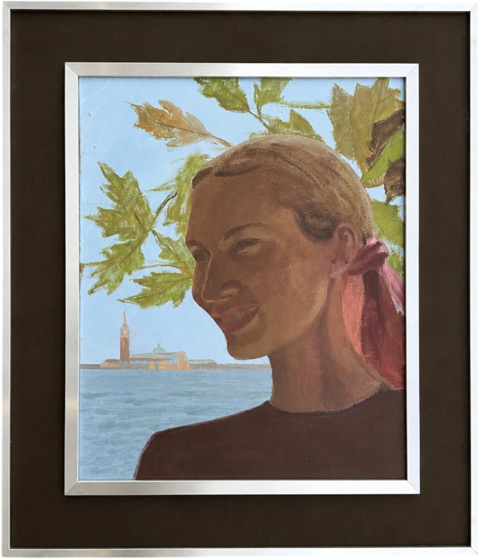 Franklin Roudybush (American, 1906â€“1997) Oil on Canvas Portrait, Exhibted Paris 1979 (1 of 4)