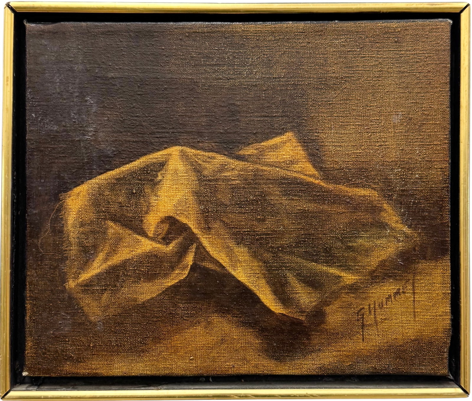 Mid 20th Century Classical Realism Drapery Study Oil Painting, Signed: Oil painting on canvas 12 x 10 in