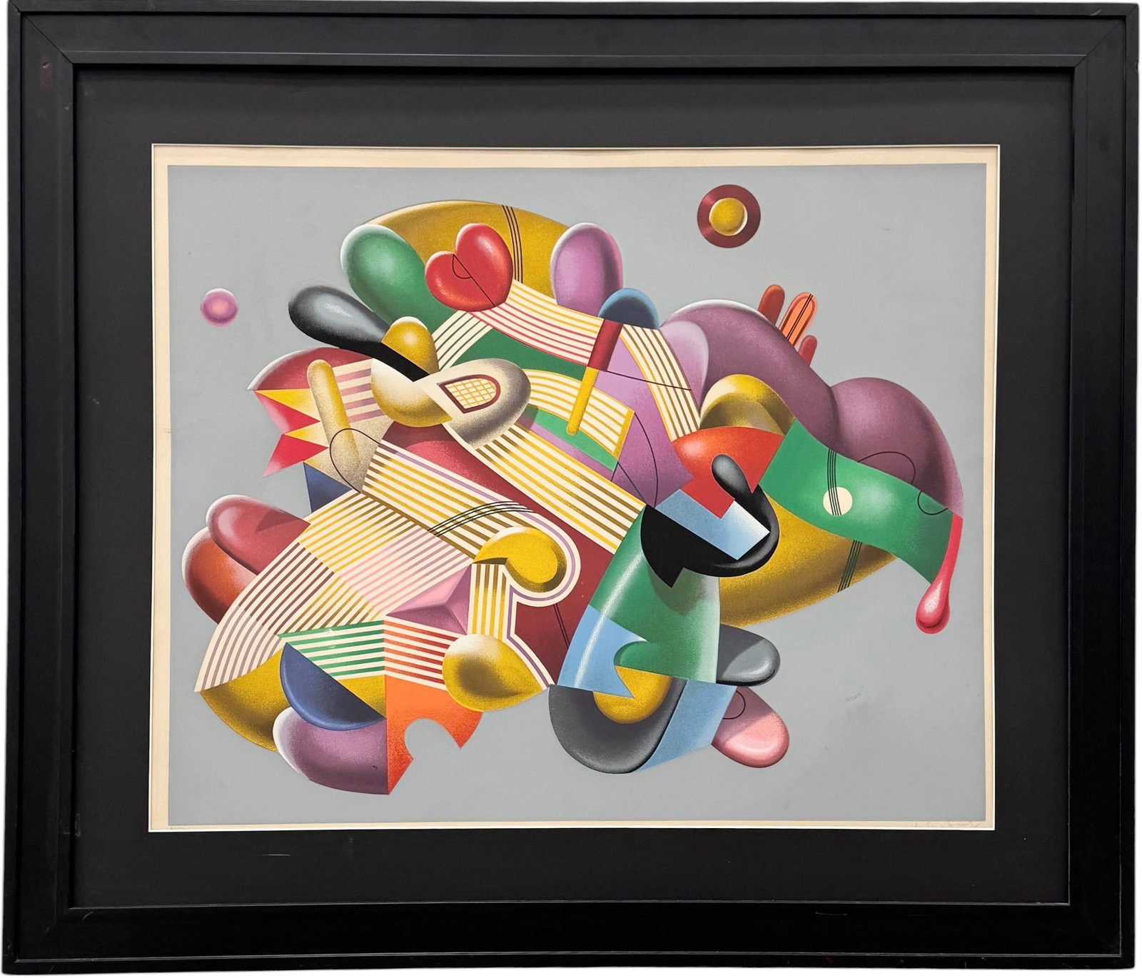 Yankel Ginzburg "Candy Store" Signed & Numbered Large Serigraph: Size 34 1/2 x 28 in (image), 48 x 41 in. Oversized item