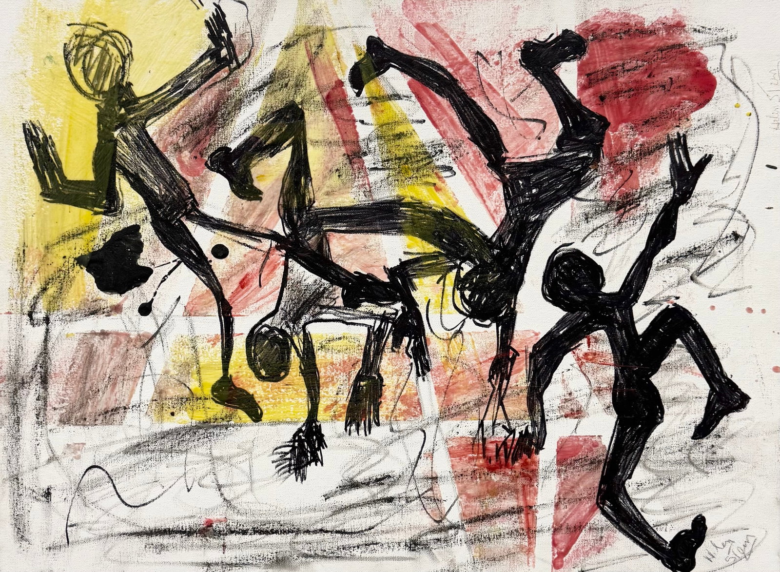 Helen Stein (American, 1896–1964) Abstract With Figures: Oil painting on canvas 24 x 18 in. Signed twice