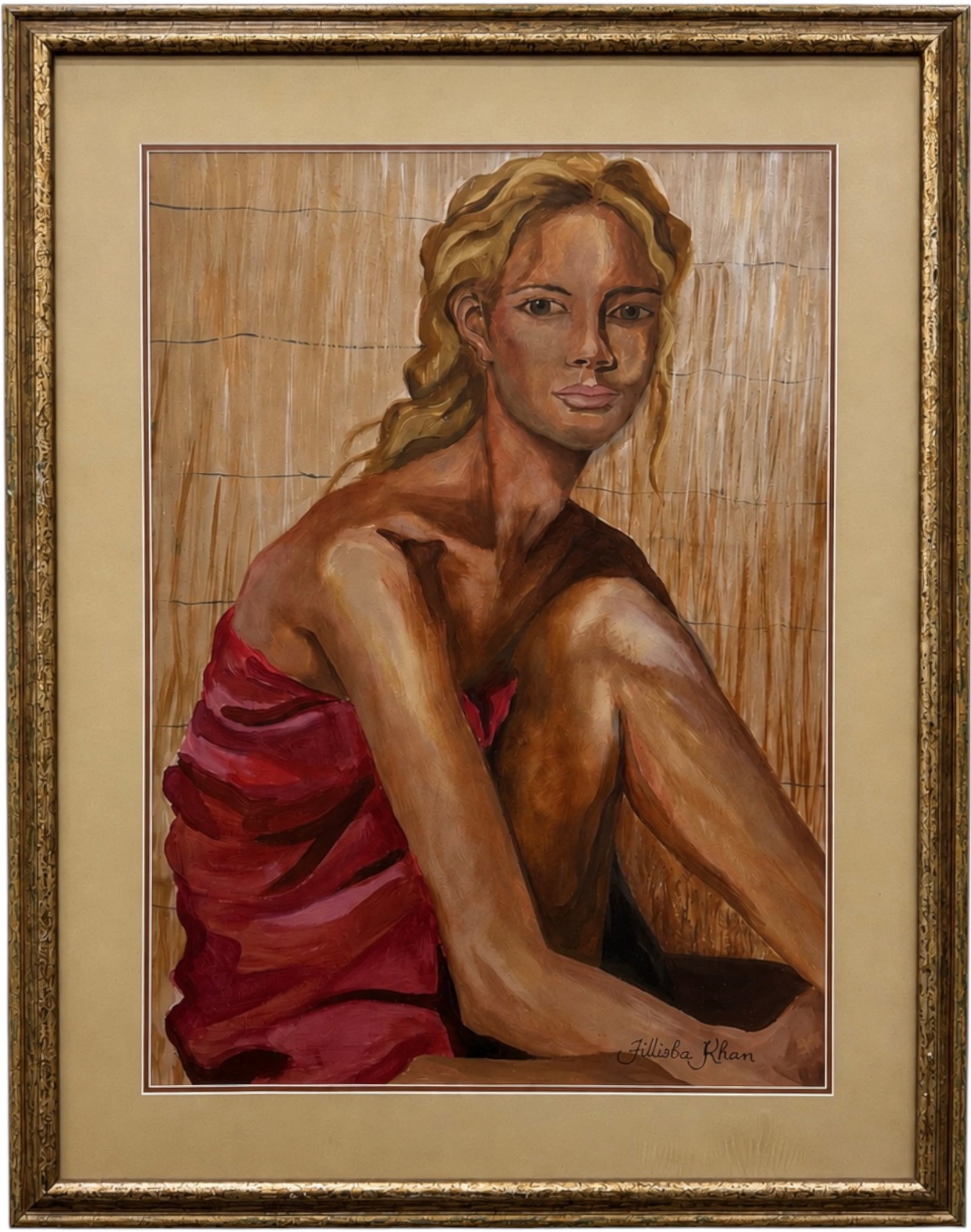 Fillisha Khan (American, Contemporary), "Oops, I Did it Again": Acrylic on paper 29 x 21 in, 38 x 30 in (framed)