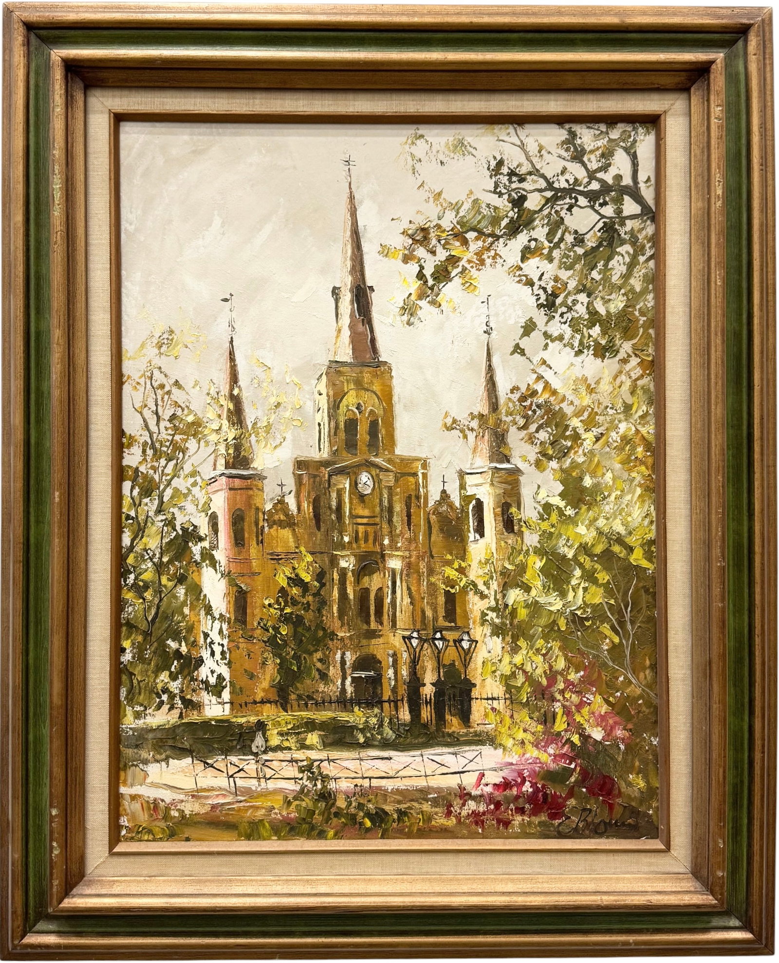 EDMUND "ED" BLOUIN JR (b. 1941, American) New Orleans Artist: Oil painting on canvas 24 x 18 in, 31 1/2 x 25 1/2 in (framed).