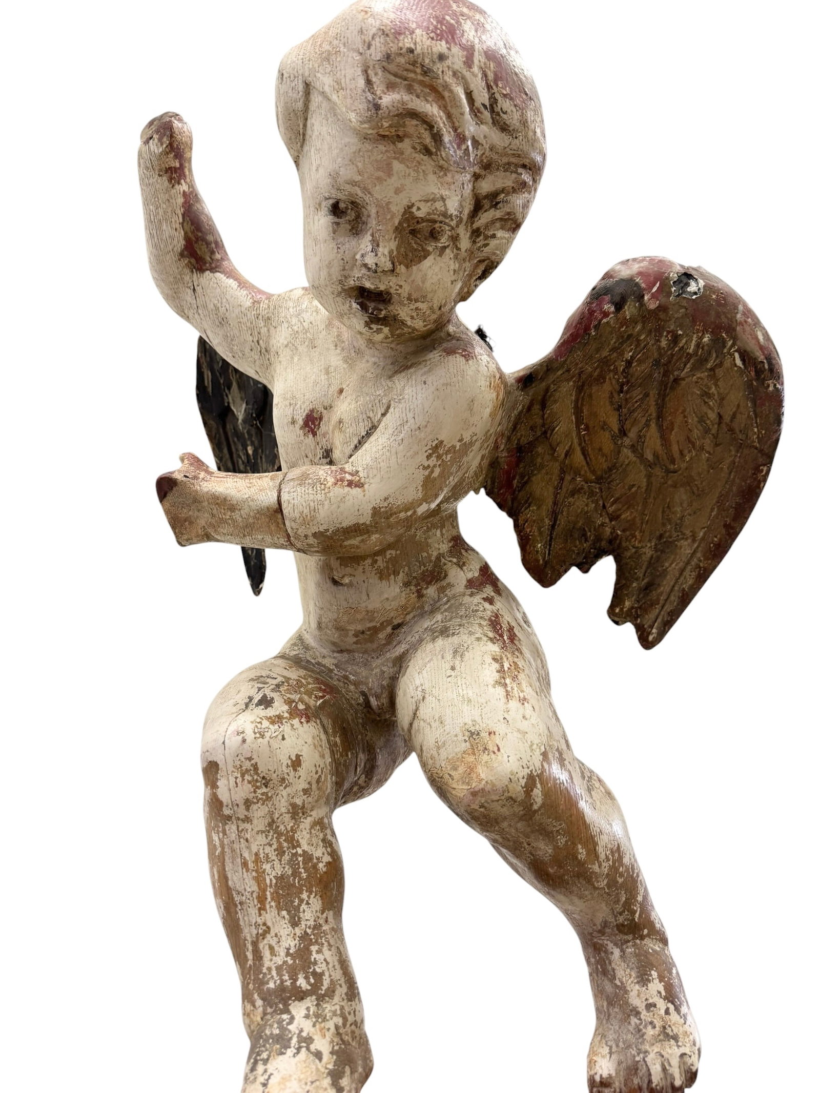 18th C. Italian Baroque Hand-Carved Giltwood Cherub Putto / Angel 30" (1 of 7)