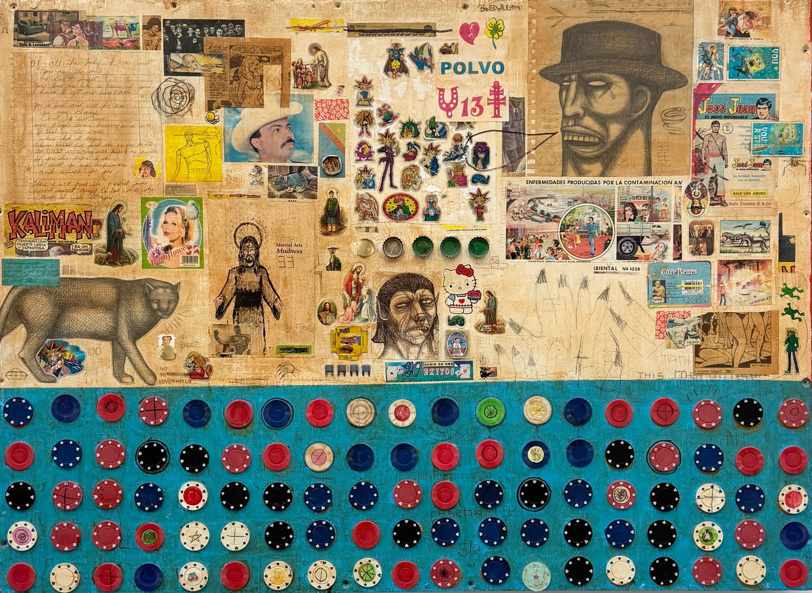 THE DATE FARMERS (Chicano, 20th/21st C.) Mixed Media Assemblage Collage (1 of 8)