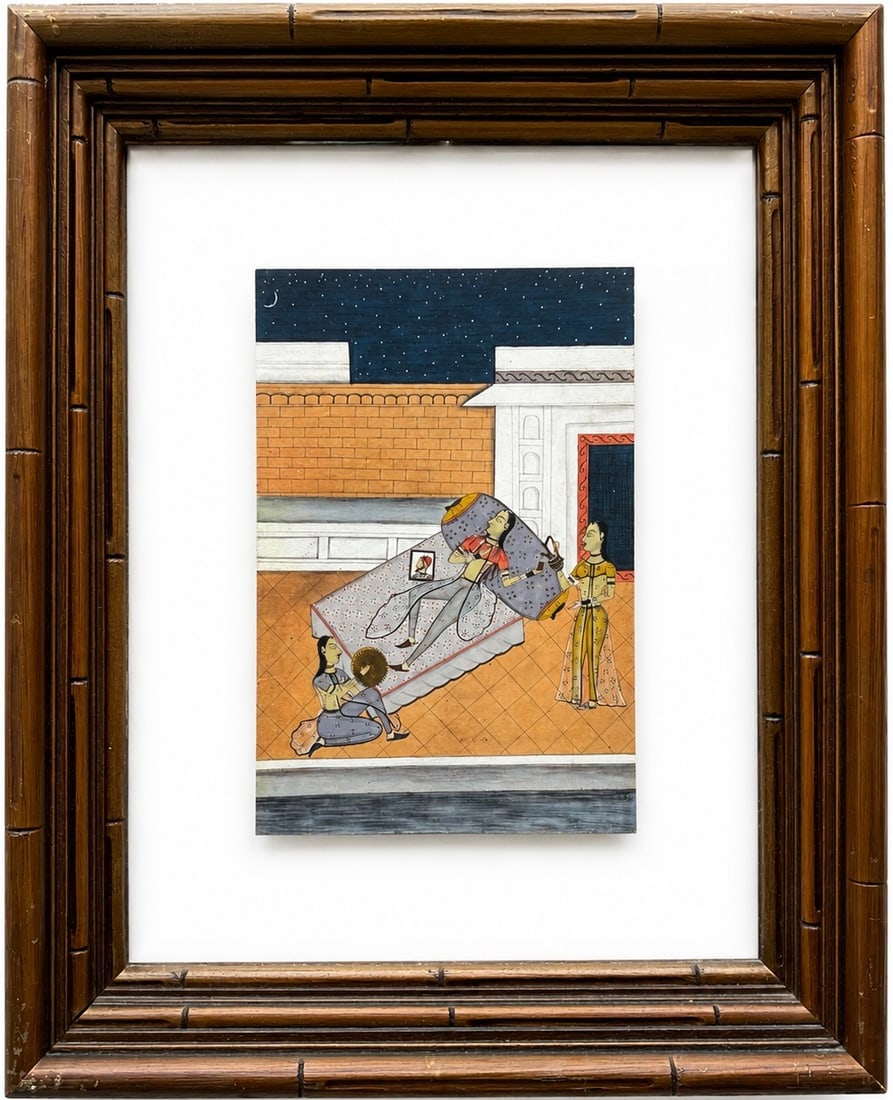 Indian Miniature Painting, Interior Palace Scene (1 of 1)