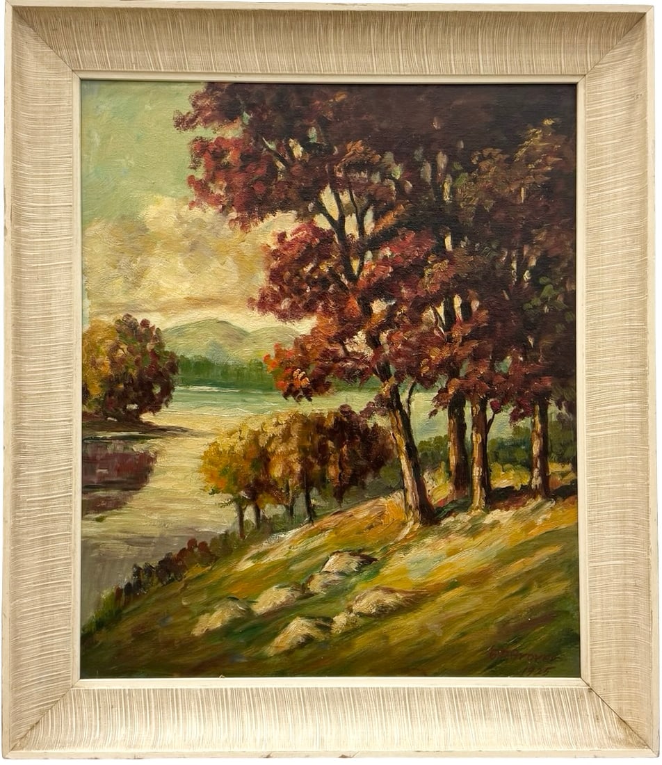 American Impressionist Oil Painting On Board Signed Grover 1925 (1 of 3)