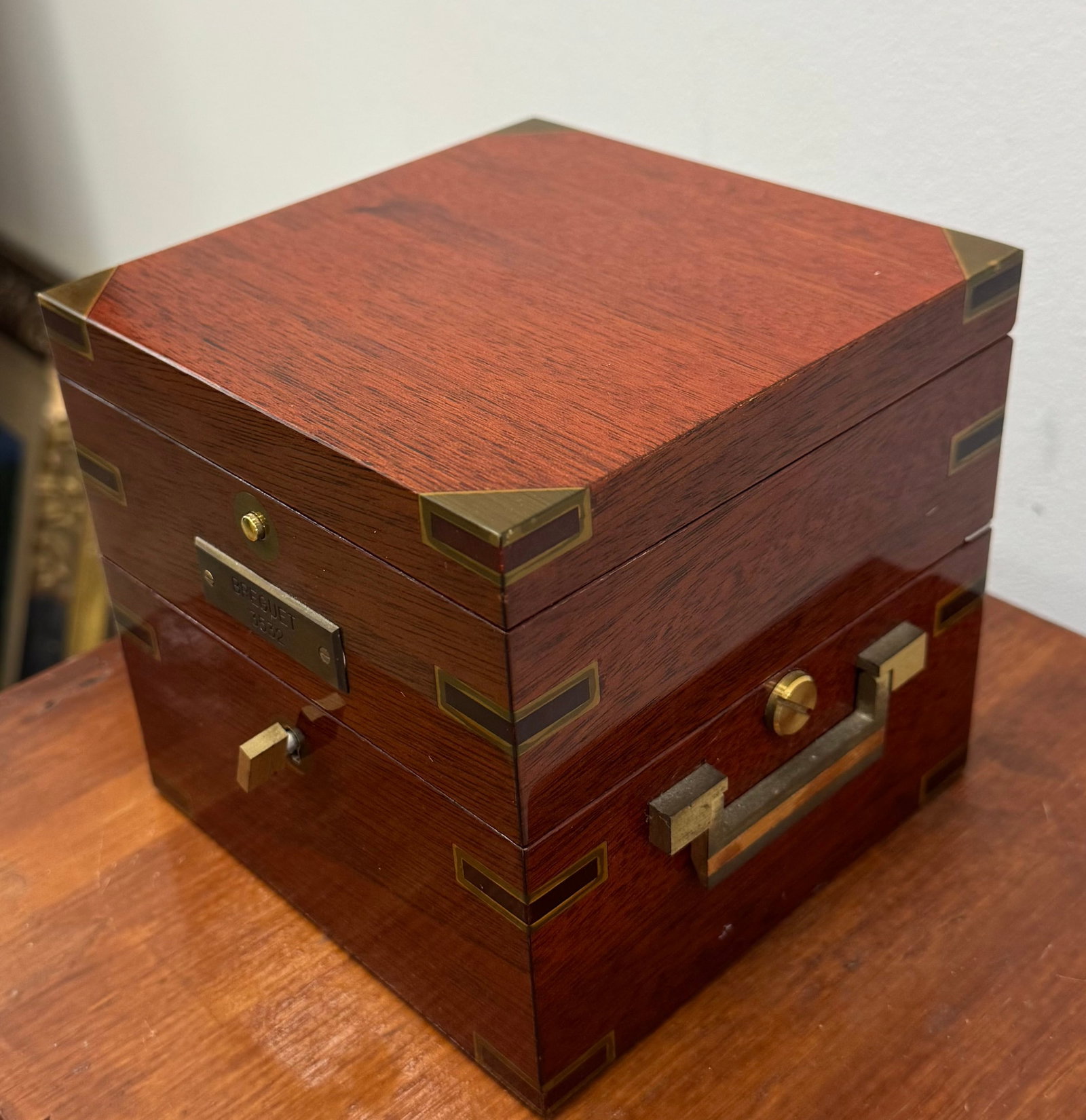 Breguet Quartz Marine Chronometer / Deck Clock With Wooden Box - 7
