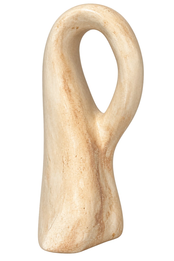Modernist Abstract Loop Form Sculpture, Patinated Composition: 14 x 6 x 5 in. Mid-Century biomorphic sculpture. Unknown material.
