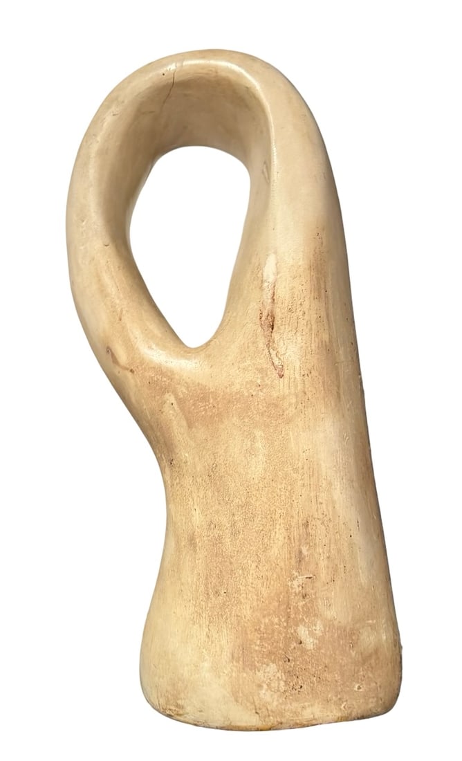 Modernist Abstract Loop Form Sculpture, Patinated Composition - 3