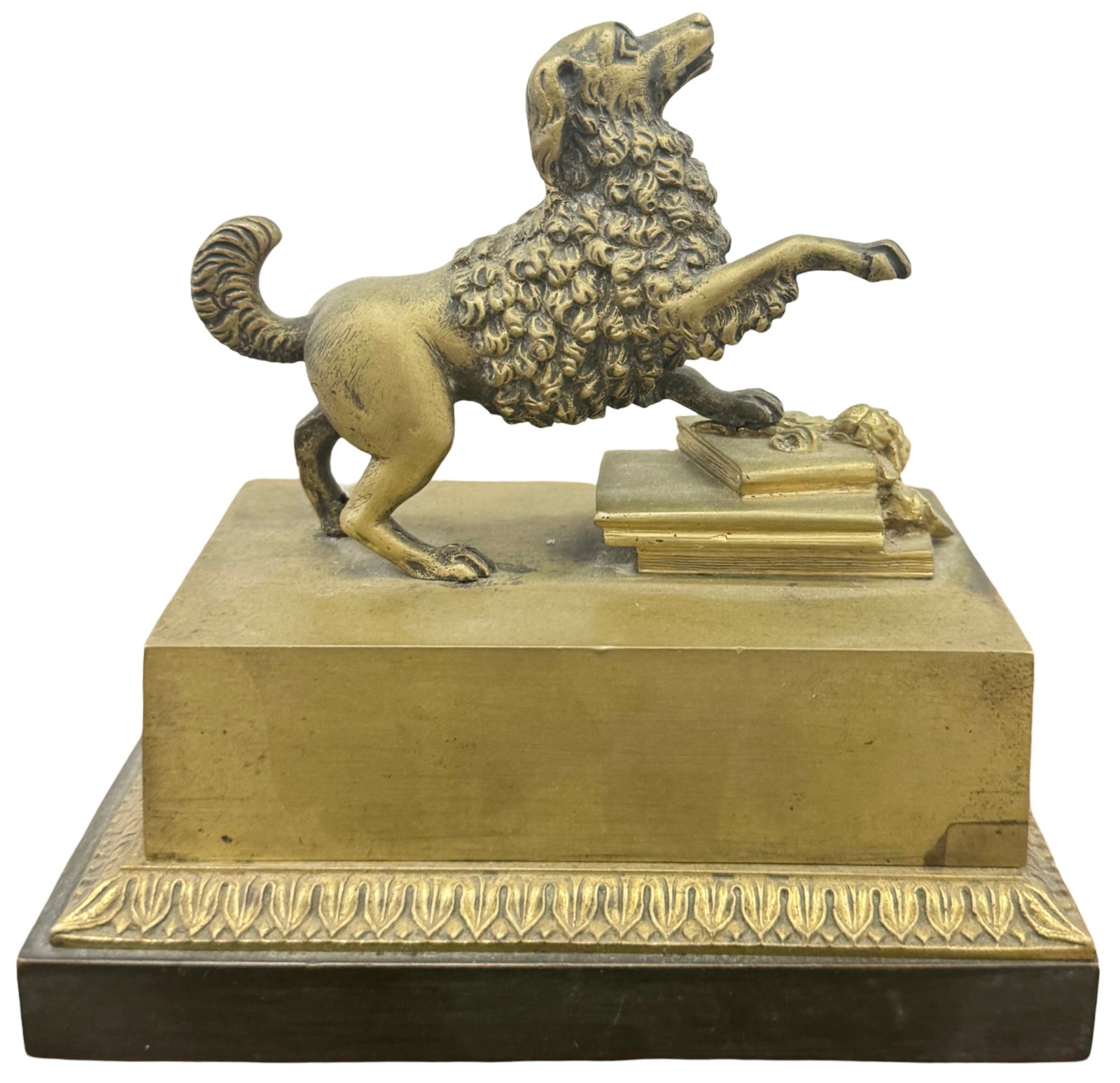 Continental Gilt Bronze Figural Poodle Double Inkwell c. 1900 (1 of 4)