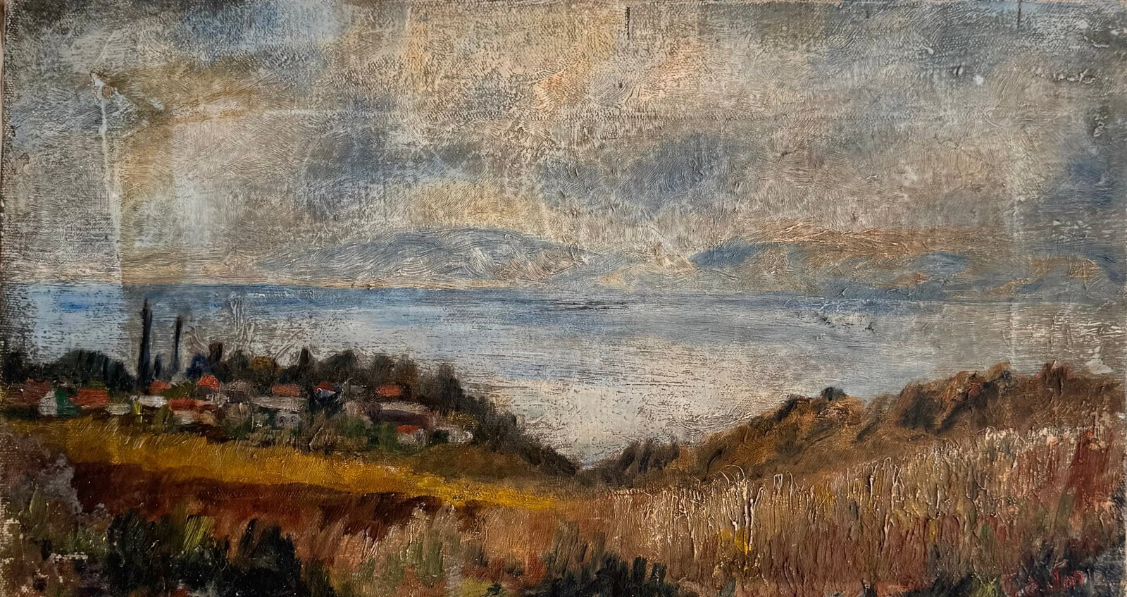 Early 20th Cebtury Israeli School Impressionist Meditteranean Landscape, Signed (1 of 4)
