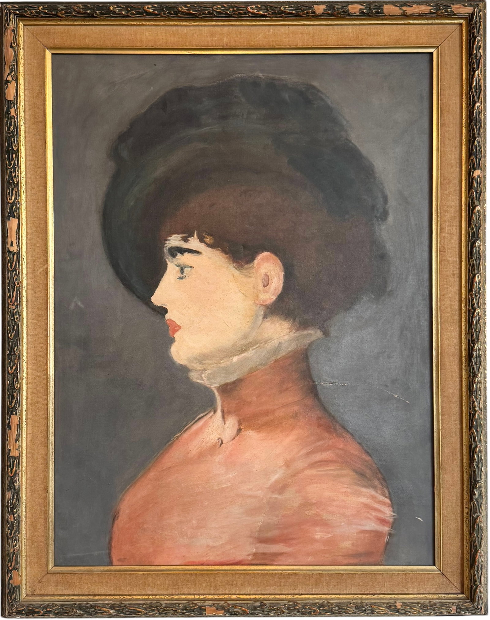 Portrait of Irma Brunner, After Edouard Manet, Early 20th C Portrait: Oil painting on canvas 24 x 18 in, 29 x 23 in (framed)