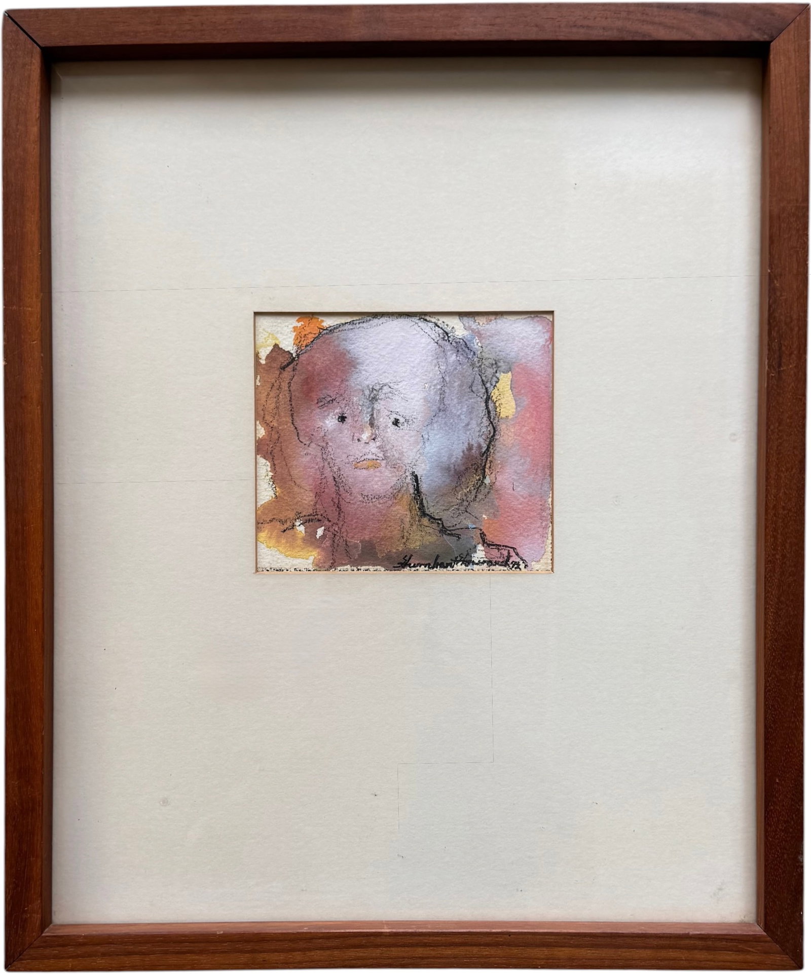 HUMBERT HOWARD (1905-1992, American) Important Black Artist, Modernist: Mixed media on paper 5 1/2 x 5 in, 18 x 15 in (framed). Newman Galleries, Philadelphia label verso.