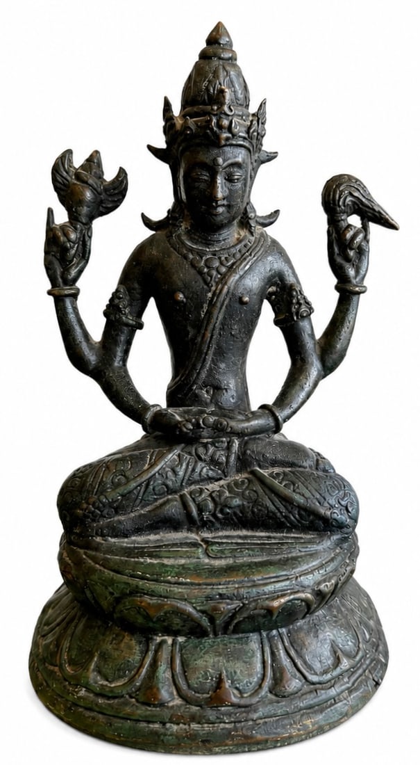 Indonesian Central Javanese Style Bronze Statue of Vishnu (1 of 3)