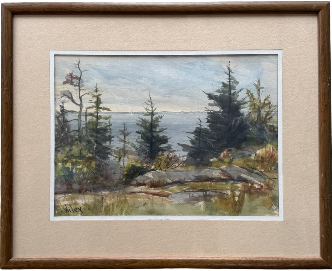 Fred Wiley (American, 1916-2010) Monhegan Island Maine Watercolor (1 of 4)