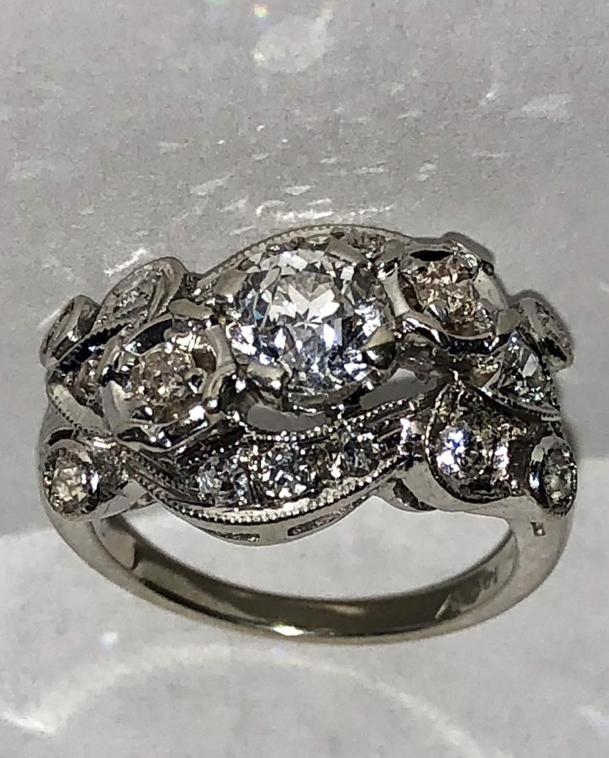 ANTIQUE 14K GOLD 1.25 TCW VS1, F DIAMONDS RING. (1 of 4)