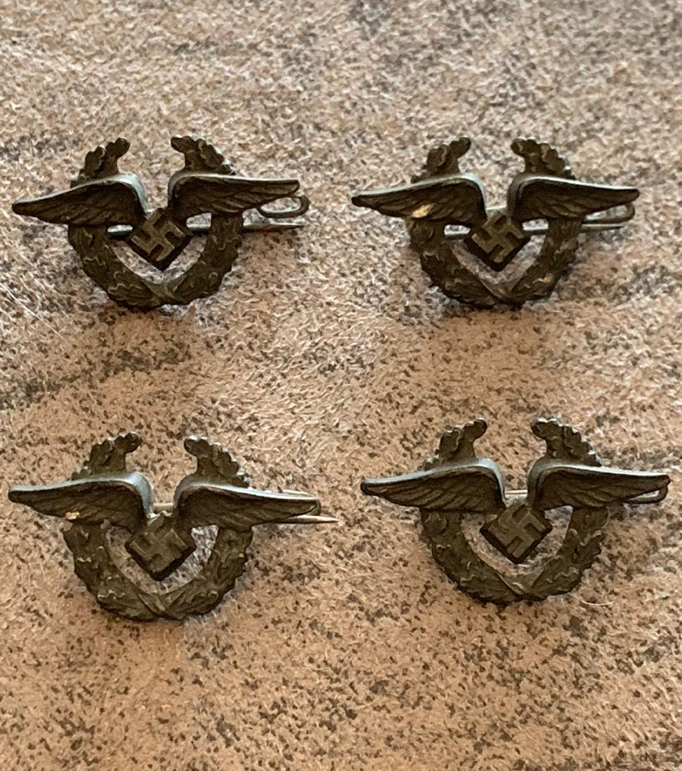 RARE LOT OF 4 GERMAN NAZI PARATROOPER PINS: RARE LOT OF 4 GERMAN NAZI PARATROOPER PINS. IN EXCELLENT SHAPE AND OVERALL CONDITION. BUYING ALL FOR ONE MONEY! A GREAT ADDITION TO YOUR COLLECTION.