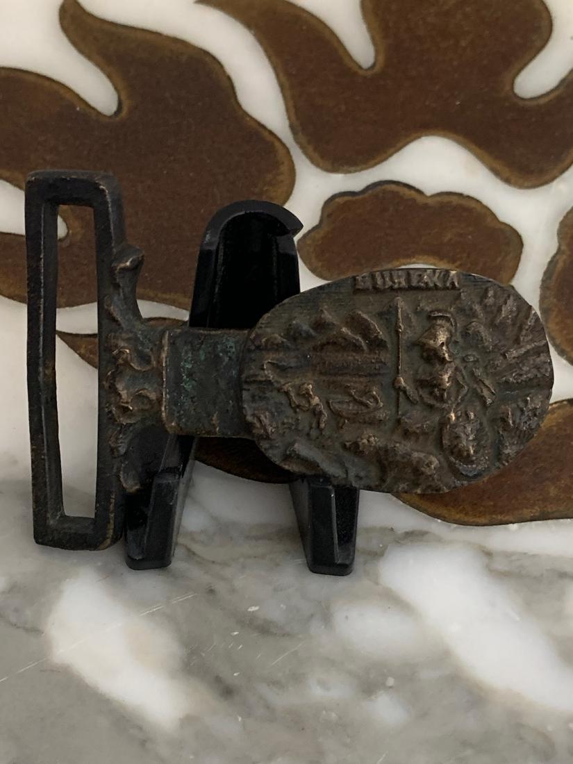 RARE EXCAVATED CIVIL WAR CALIFORNIA BELT BUCKLE: RARE EXCAVATED CIVIL WAR CALIFORNIA BELT BUCKLE. IN EXCELLENT SHAPE AND OVERALL CONTIION. HAS A GREAT OVERALL PATINA. STILL INTACT BUT HAS PITTING ON IT. SCENERY OF THE BUCKLE IS STILL VISIBILE. THIS 