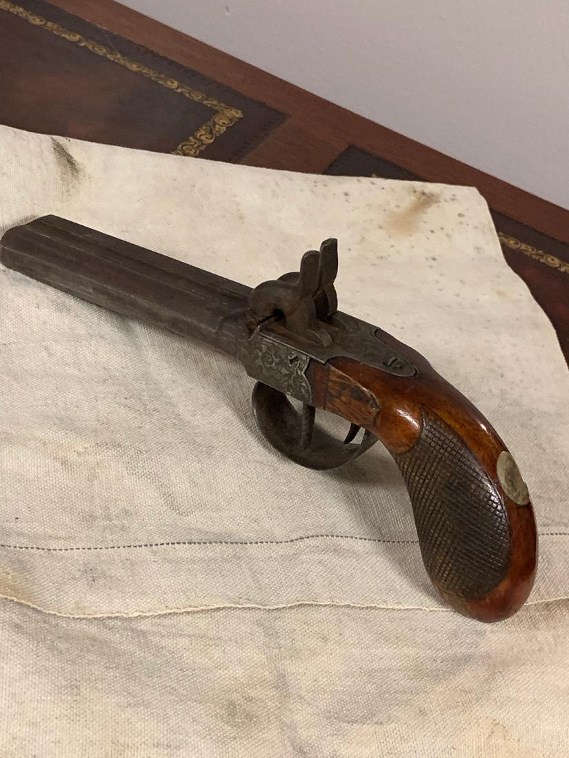 RARE CIVIL WAR DOUBLE BARREL PINFIRE BOOT PISTOL