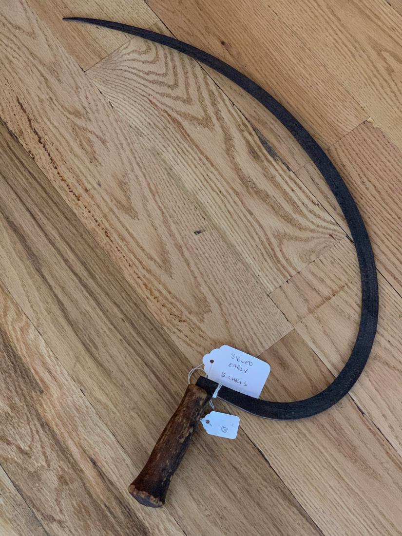 SIGNED S. CHRIS CIVIL WAR ERA EDGED WEAPON: SIGNED S. CHRIS CIVIL WAR ERA EDGED WEAPON. IN GOOD SHAPE AND CONDITION. APPEARS TO BE WELL USED AND HAS A GREAT OVERALL PATINA. PLEASE VIEW ALL PICTURES. A GREAT ADDITION TO YOUR COLLECTION.