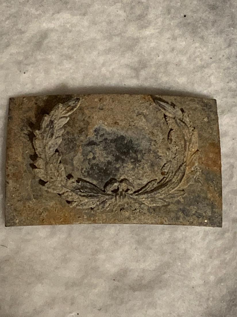 DUG CIVIL WAR OFFICERS BELT BUCKLE. COLD HARBOR, VA: DUG CIVIL WAR OFFICERS BELT BUCKLE. COLD HARBOR, VA. THIS BUCKLES SHOWS HISTORY. BUCKLES SHOWS HEAVY SIGNS OF PITTING AND DAMAGE. PLEASE VIEW ALL PICTURES. A GREAT FIND FOR THE AVID COLLECTOR.